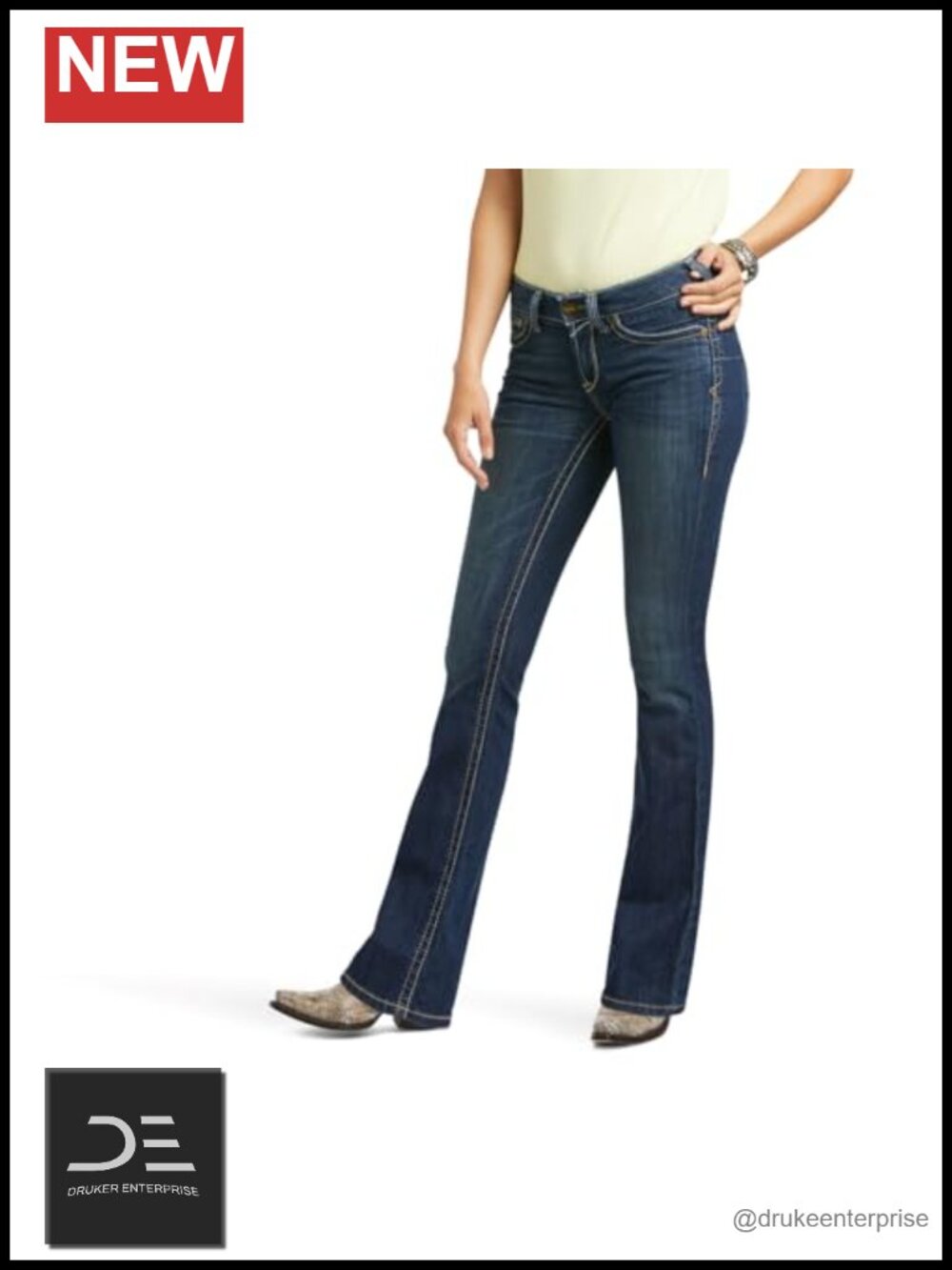 Ariat Women's Corinne Bootcut Jeans Mid-Rise Cotton Denim Stretch